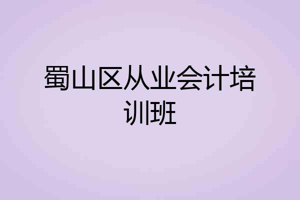 蜀山区从业会计培训班