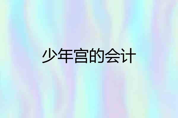 少年宫的会计