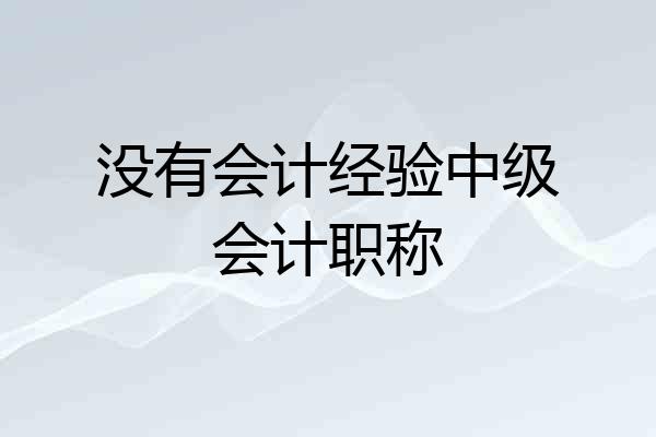 没有会计经验中级会计职称