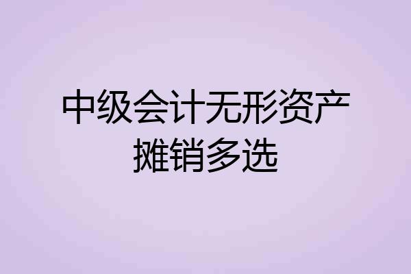 中级会计无形资产摊销多选