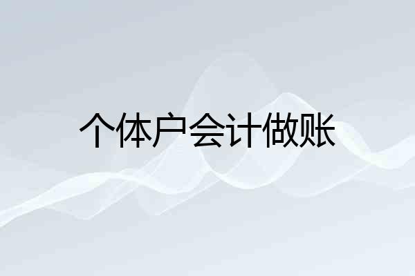 个体户会计做账