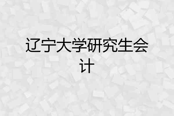 辽宁大学研究生会计