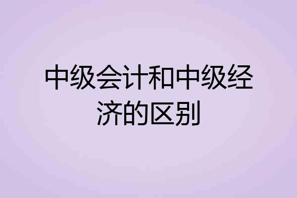 中级会计和中级经济的区别