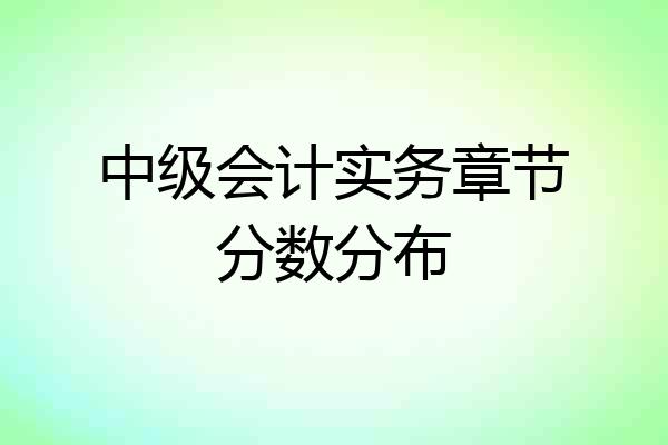 中级会计实务章节分数分布