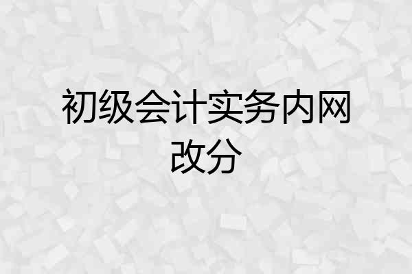 初级会计实务内网改分