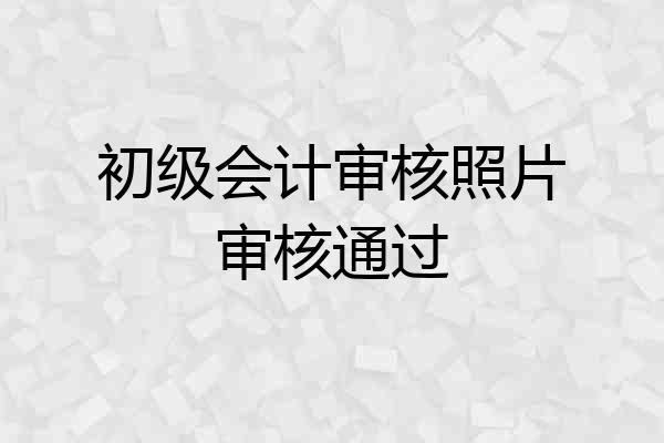 初级会计审核照片审核通过