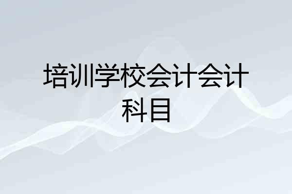 培训学校会计会计科目