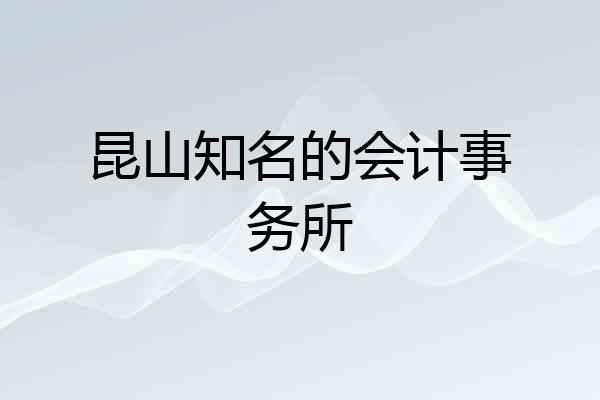 昆山知名的会计事务所