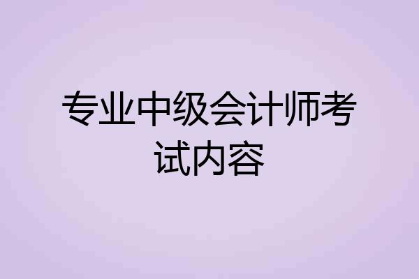 专业中级会计师考试内容