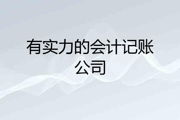 有实力的会计记账公司