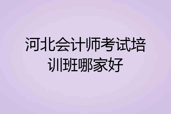 河北会计师考试培训班哪家好