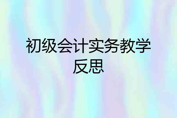初级会计实务教学反思