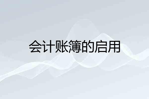 会计账簿的启用