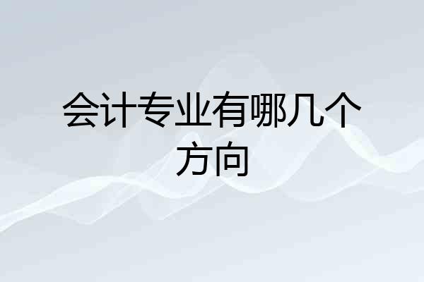 会计专业有哪几个方向