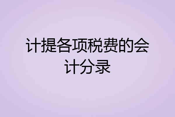 计提各项税费的会计分录