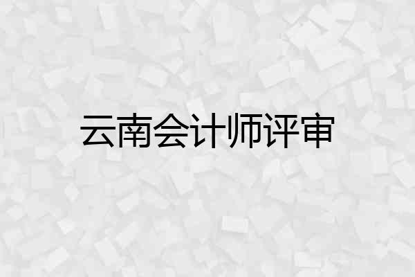 云南会计师评审