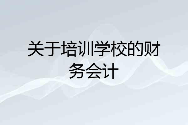 关于培训学校的财务会计