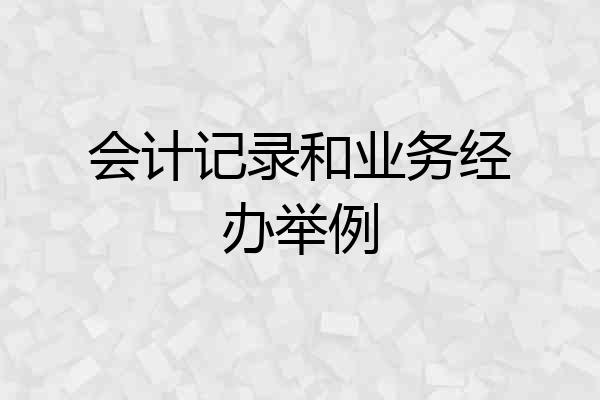 会计记录和业务经办举例