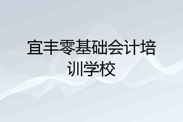 宜丰零基础会计培训学校