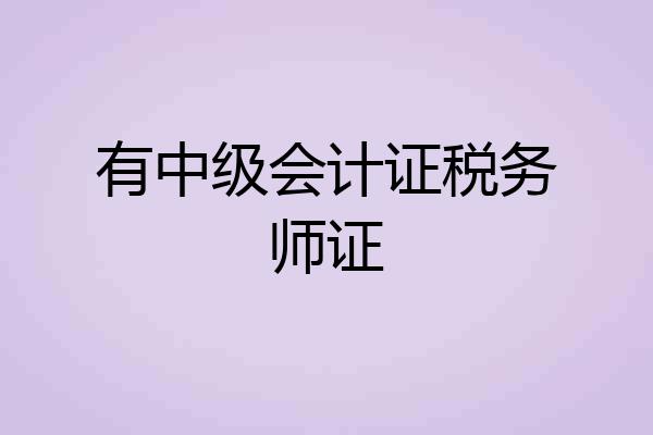 有中级会计证税务师证