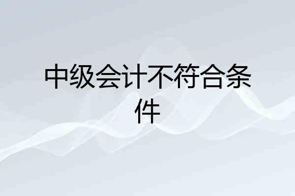 中级会计不符合条件