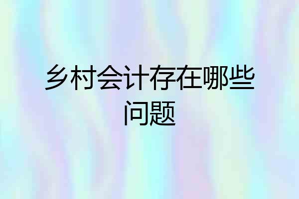 乡村会计存在哪些问题