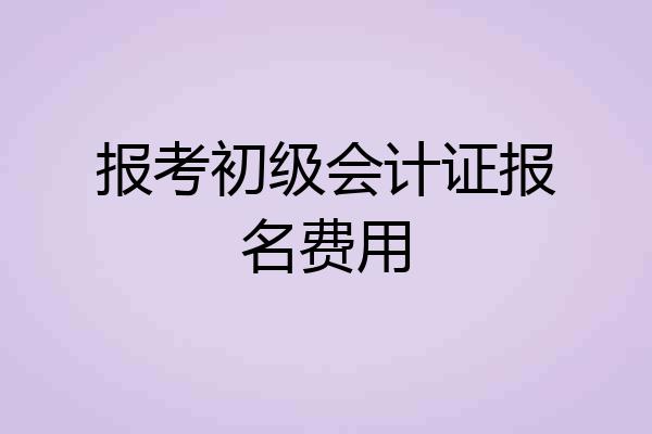 报考初级会计证报名费用
