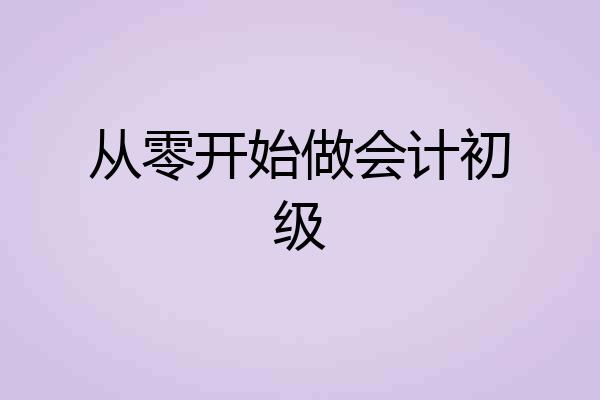 从零开始做会计初级