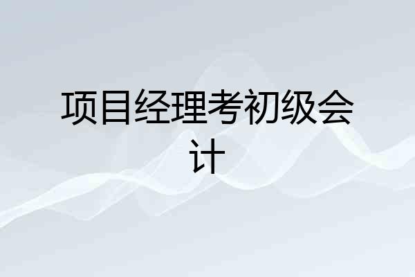 项目经理考初级会计