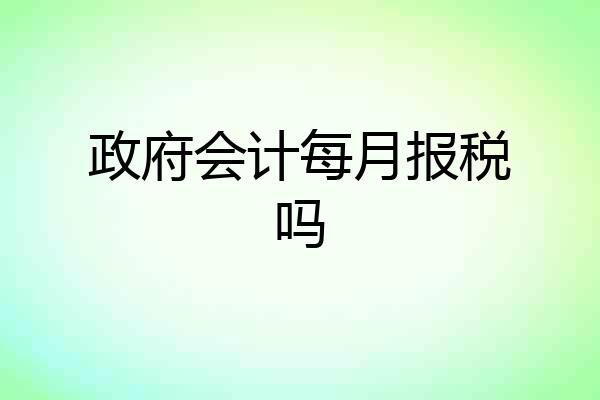 政府会计每月报税吗