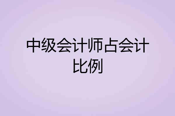 中级会计师占会计比例