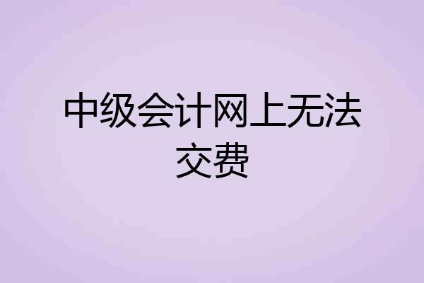中级会计网上无法交费