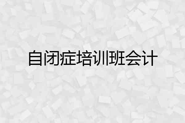 自闭症培训班会计
