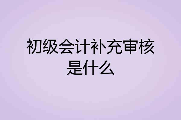 初级会计补充审核是什么