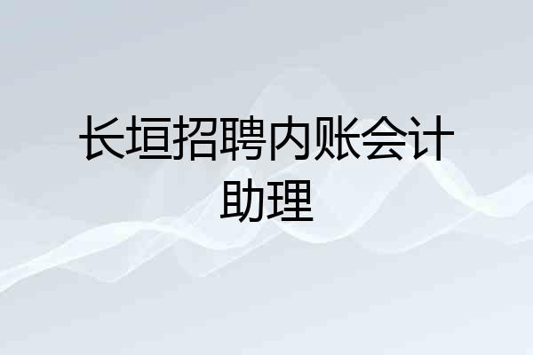 长垣招聘内账会计助理