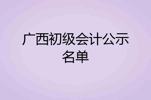 广西初级会计公示名单