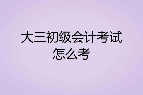 大三初级会计考试怎么考
