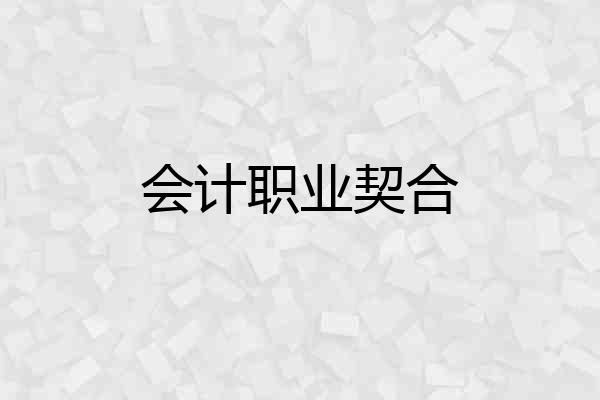 会计职业契合