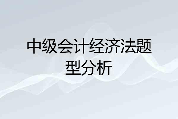中级会计经济法题型分析
