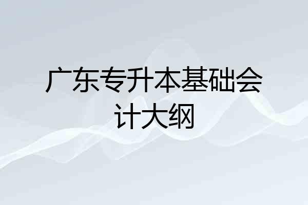 广东专升本基础会计大纲