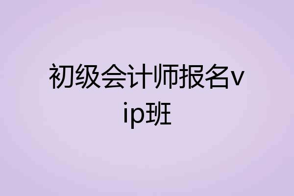 初级会计师报名vip班