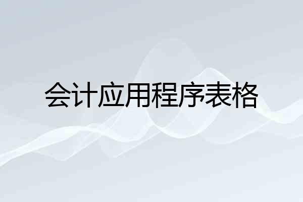 会计应用程序表格