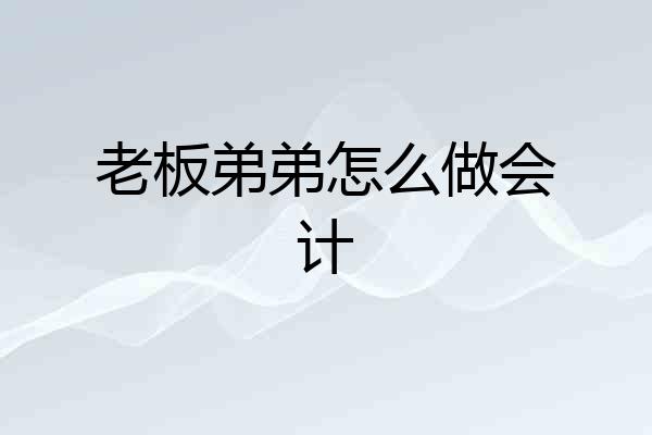 老板弟弟怎么做会计