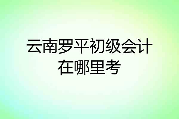 云南罗平初级会计在哪里考