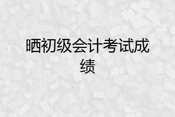 晒初级会计考试成绩