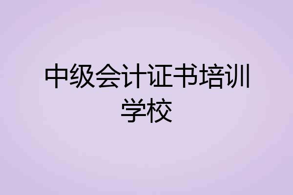 中级会计证书培训学校