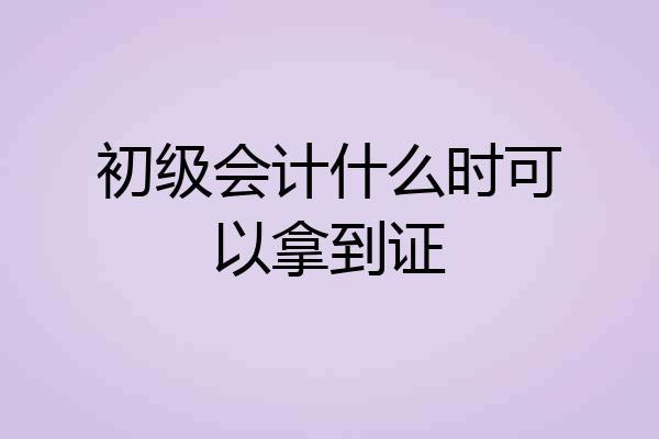 初级会计什么时可以拿到证