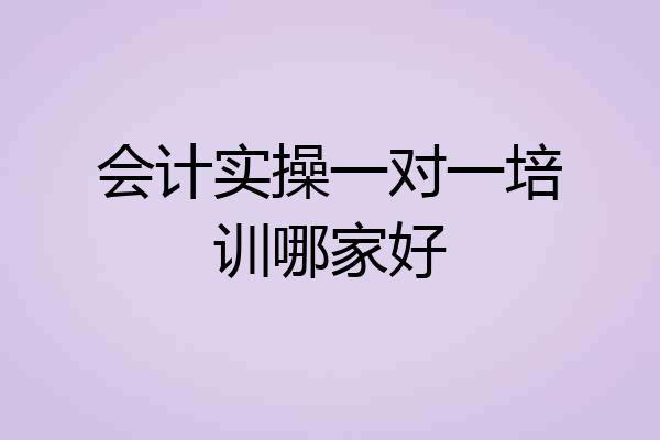 会计实操一对一培训哪家好