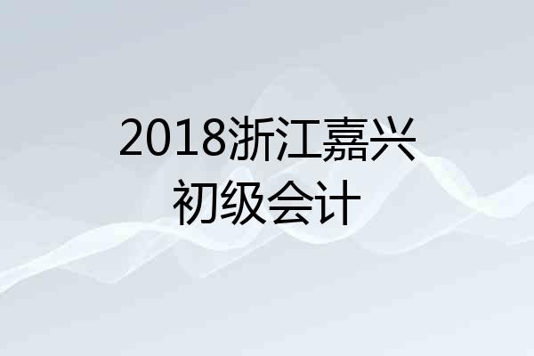 2018浙江嘉兴初级会计