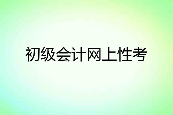 初级会计网上性考
